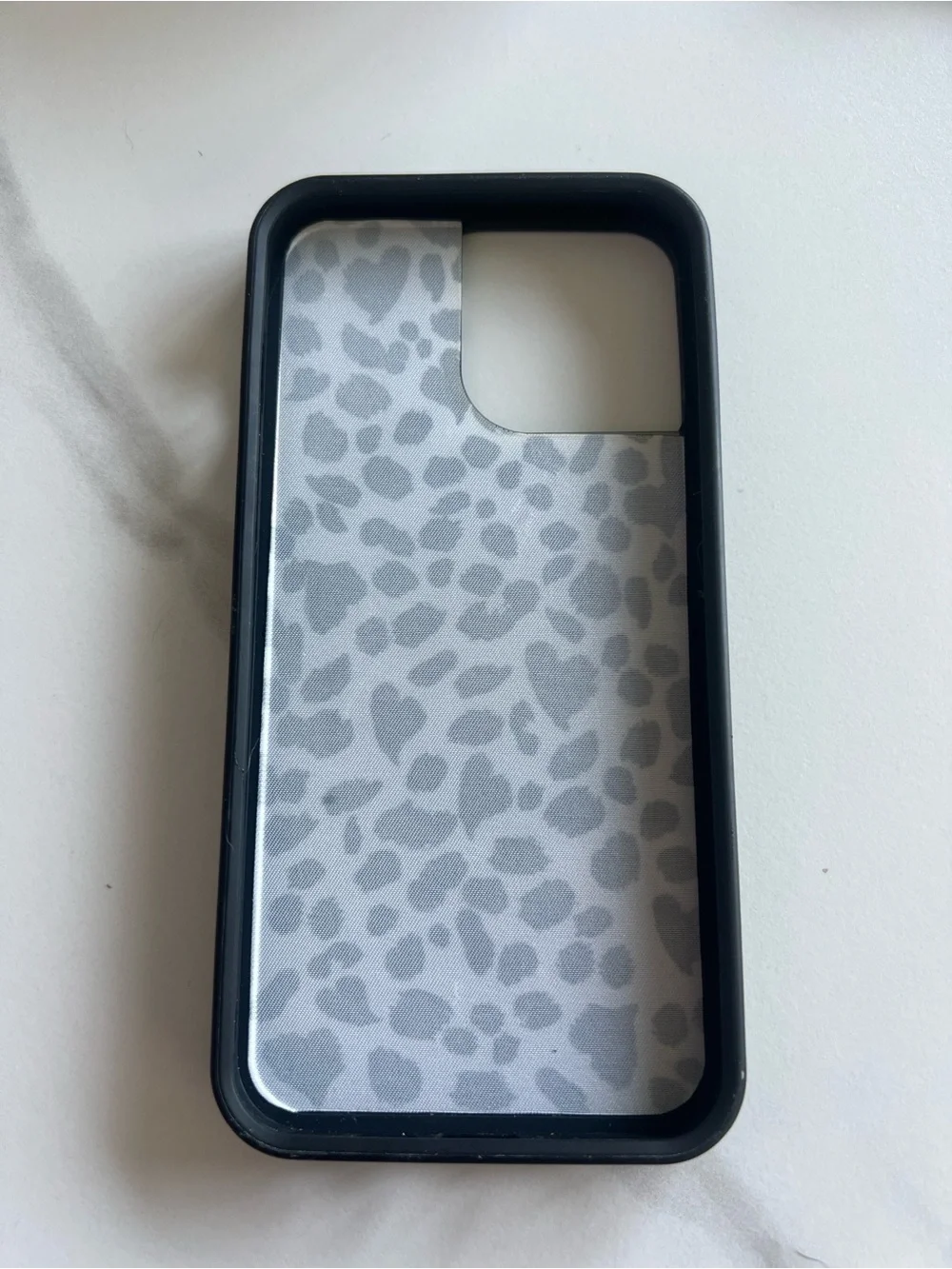 Wildflower Black & White Leopard Print iPhone 13 Pro Max case